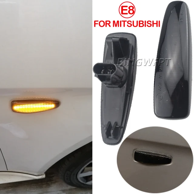 2X Dynamic LED Side Marker Turn Signal Repeater Flowing Flash Light Fit For Mitsubishi Lancer Evolution X Outlander Mirage 1