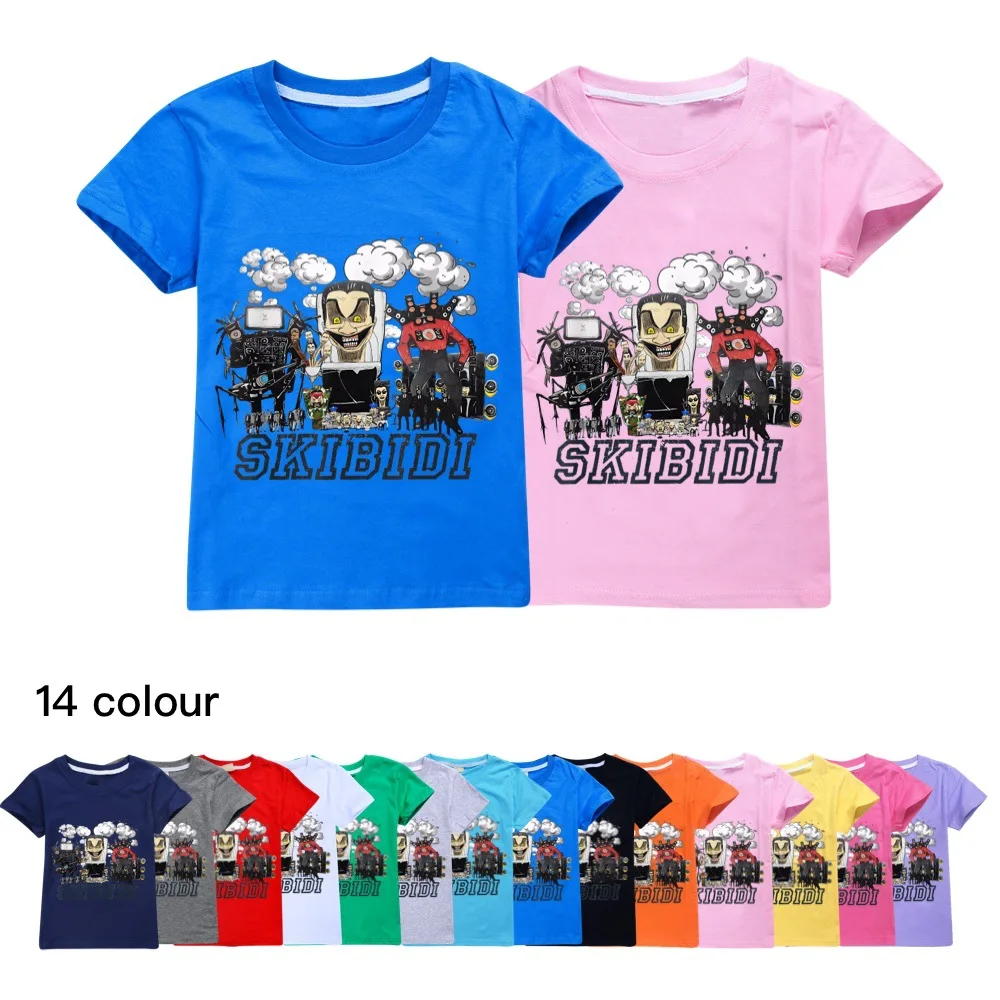 

Cartoon Skibidi Toilet Tshirt Kids 3D Coloful Streetwear Teenager Boys New Game Speakerman T-shirt Baby Girls Fashion Summer Top