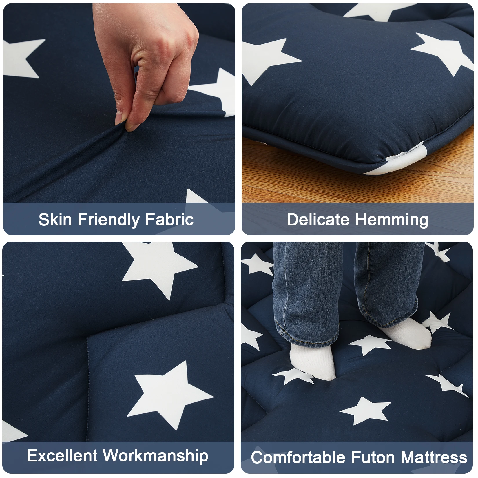 105Gsm Polyester Brushed Fabric 16D 4Cm Sponge Tatami Japanese Mat-Star