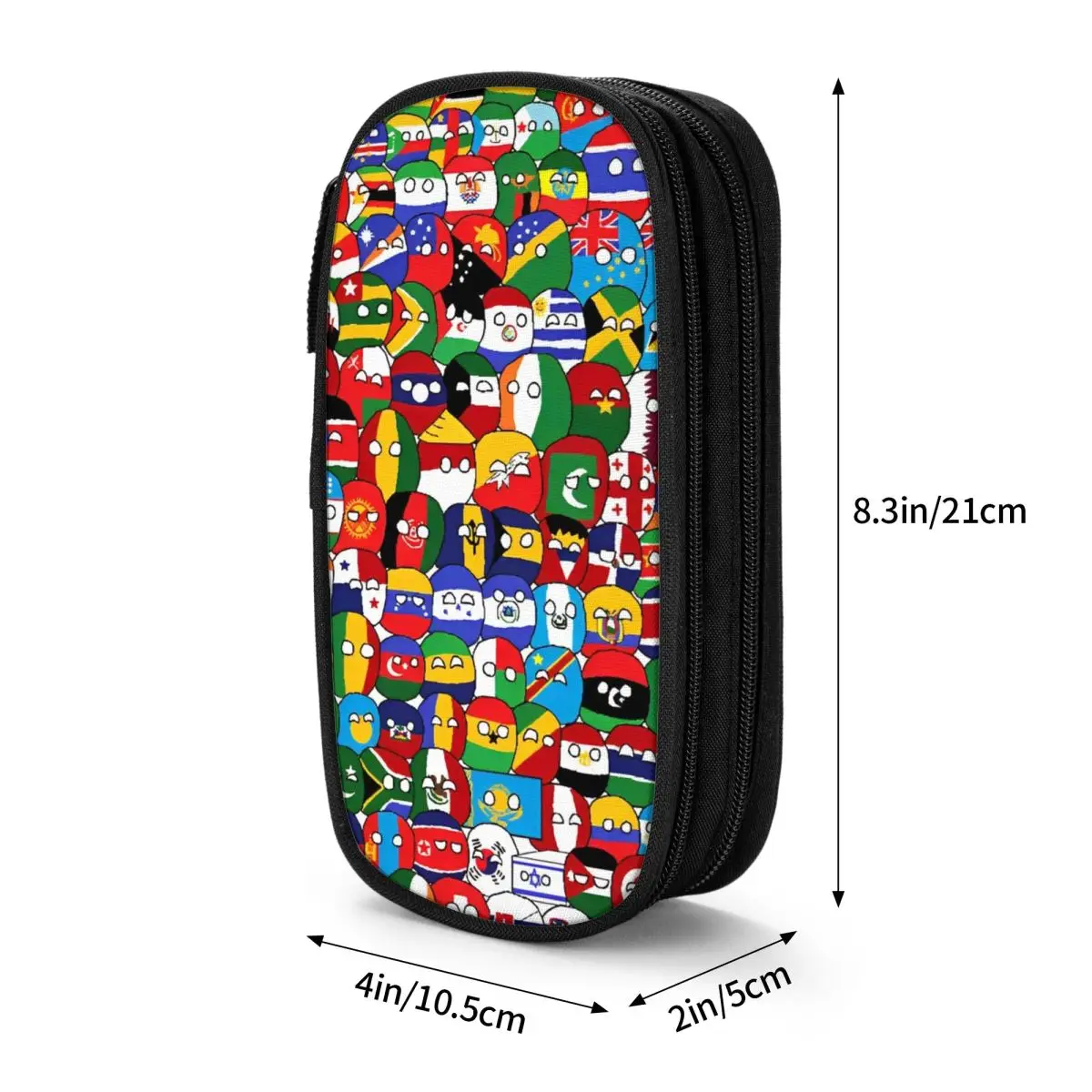 Countryball Cartoon Pencil Case Pen for Student Large Storage Bag School Stationery