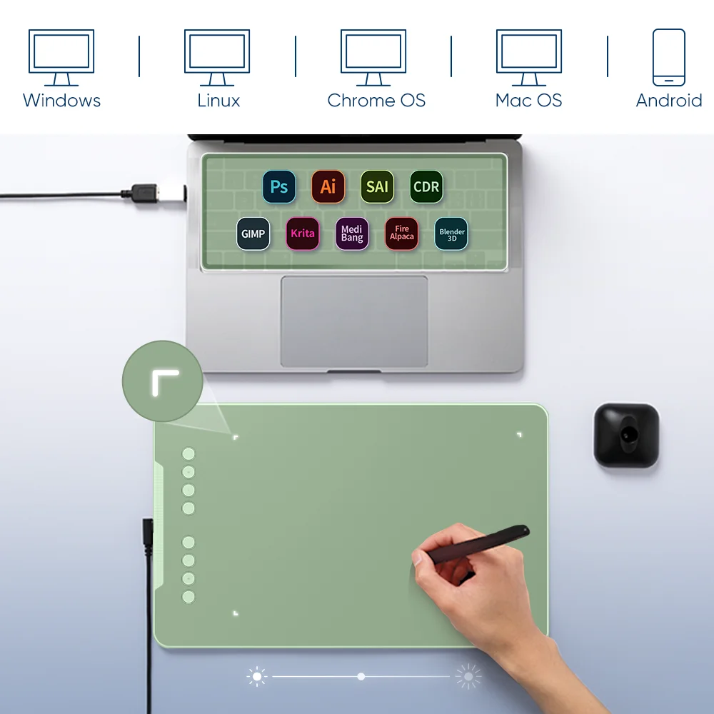 XPPen Deco01 V2 Digital Graphics Drawing Pen Tablet (10 X BatteryFree