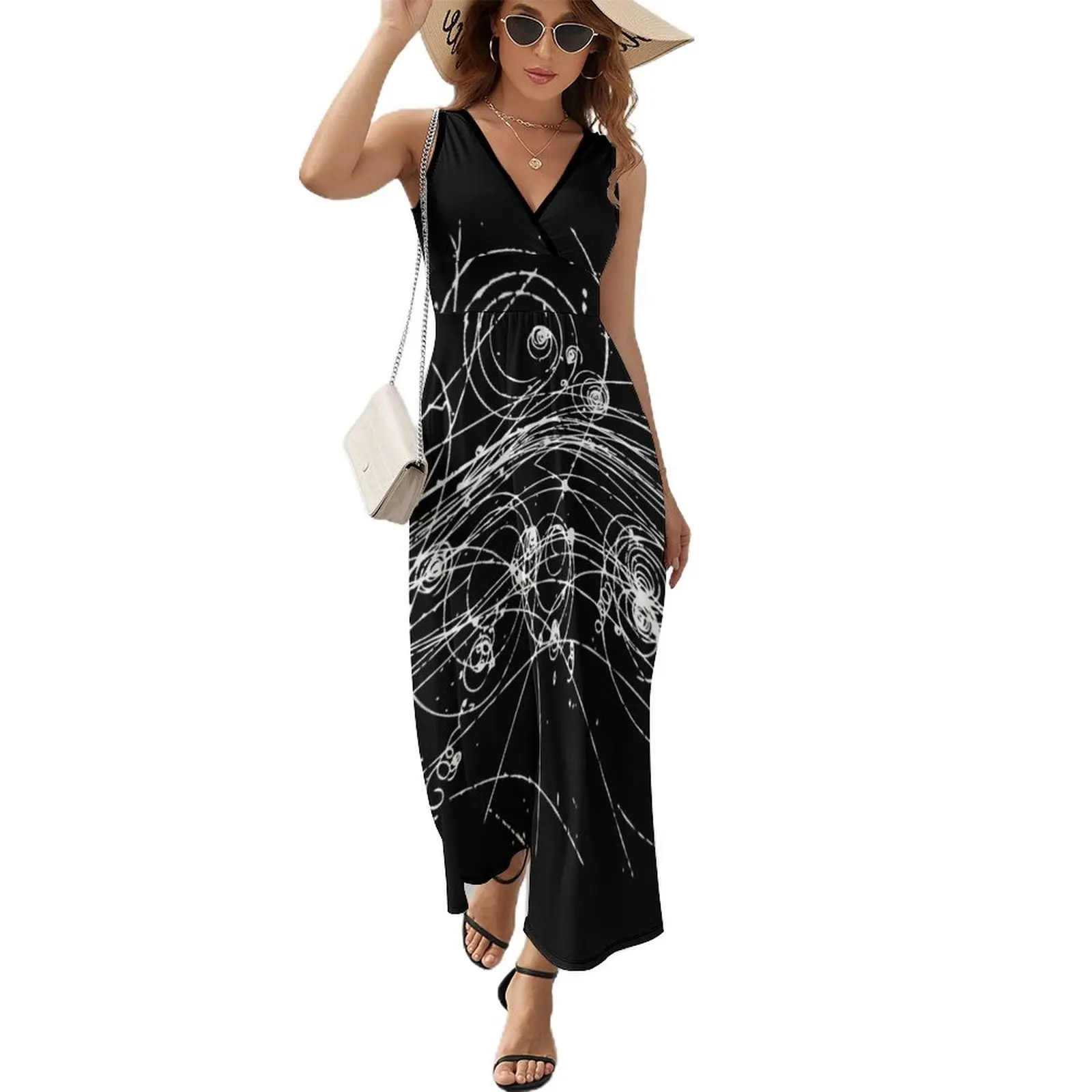 

Particle tracks (dark) Sleeveless Dress womens clothing Dress woman