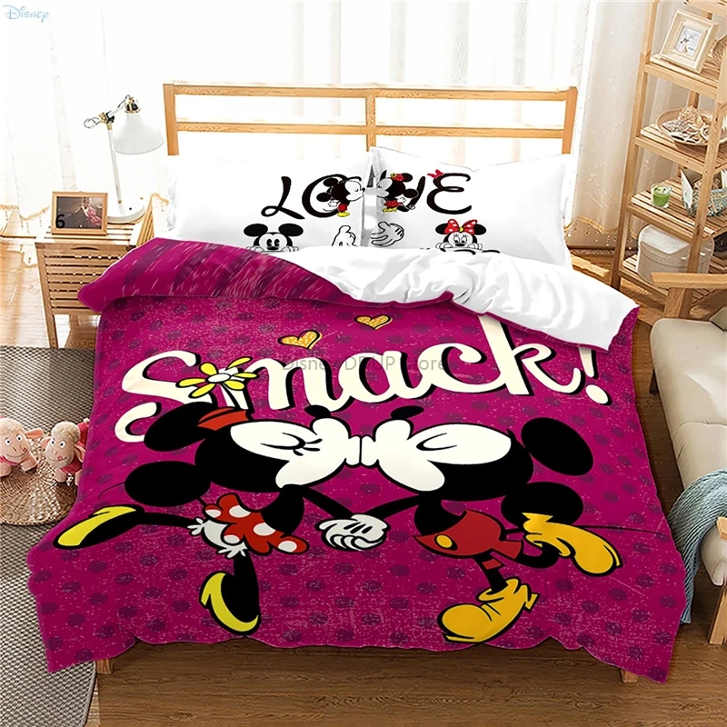 Cute White Mickey Mouse Twin Full Queen King Size Bedding Set 3d Printed Duvet Cover Pillowcases Comforter Cover Bed Sets 2/3pcs 