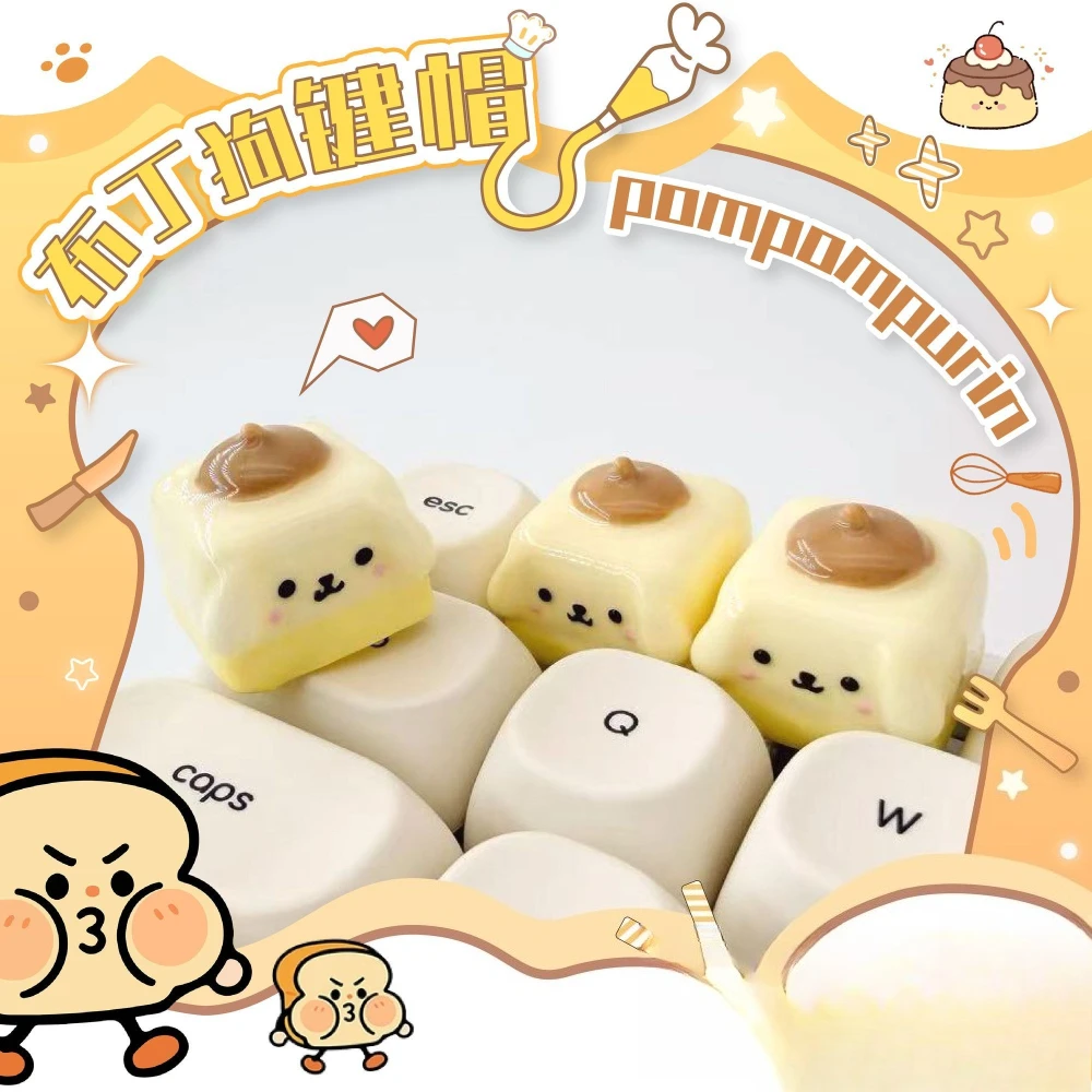 Keycap ESC Kawaii Pompompurin (Pudding Dog) - Tasti Personalizzati Artigianali per Tastiera Meccanica, Adorabile Accessorio da Scrivania, Regalo