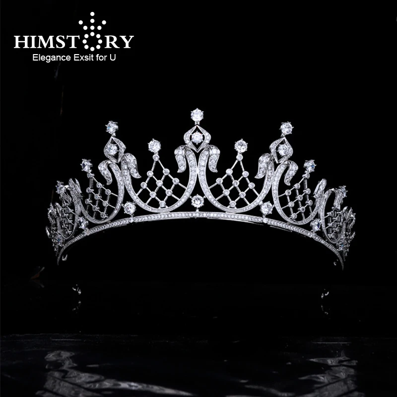 

Himstory Cubic Zirconia Bridal Crown Headdress Princess Crystal Tiaras Wedding Hair Accessories