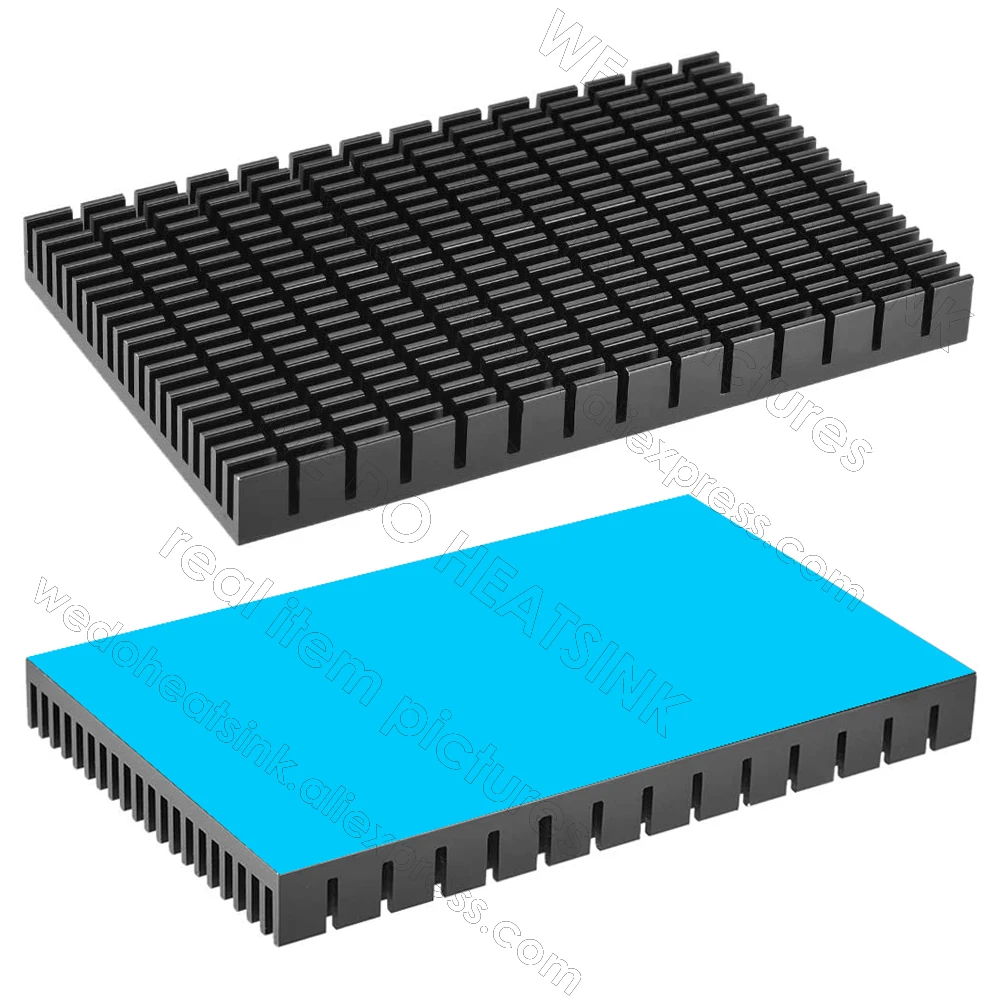 Anodizado Radiadores Eletrônicos Dissipador de Calor para Mos Gpu ic Led Chip com Almofada Adesiva Térmica Peças 150x93x15 mm Preto - Imagem 5