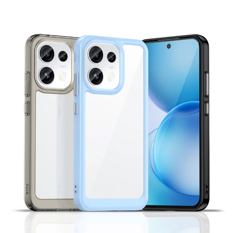 Clear Hard PC + Soft TPU Bumper Transparent Protection Phone Cover