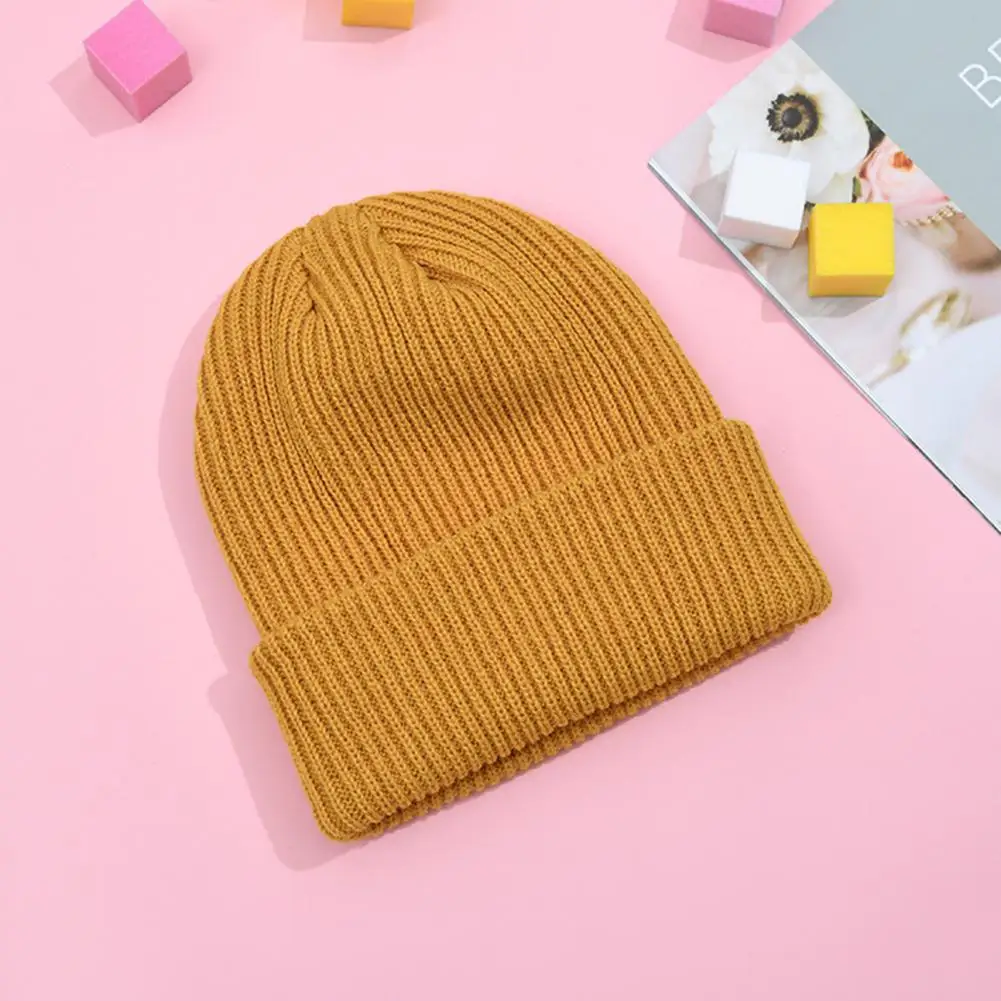 

Вязаная шапка унисекс, эластичная однотонная мягкая противоскользящая, с полосками, мягкая, для мужчин и женщин, зимняя