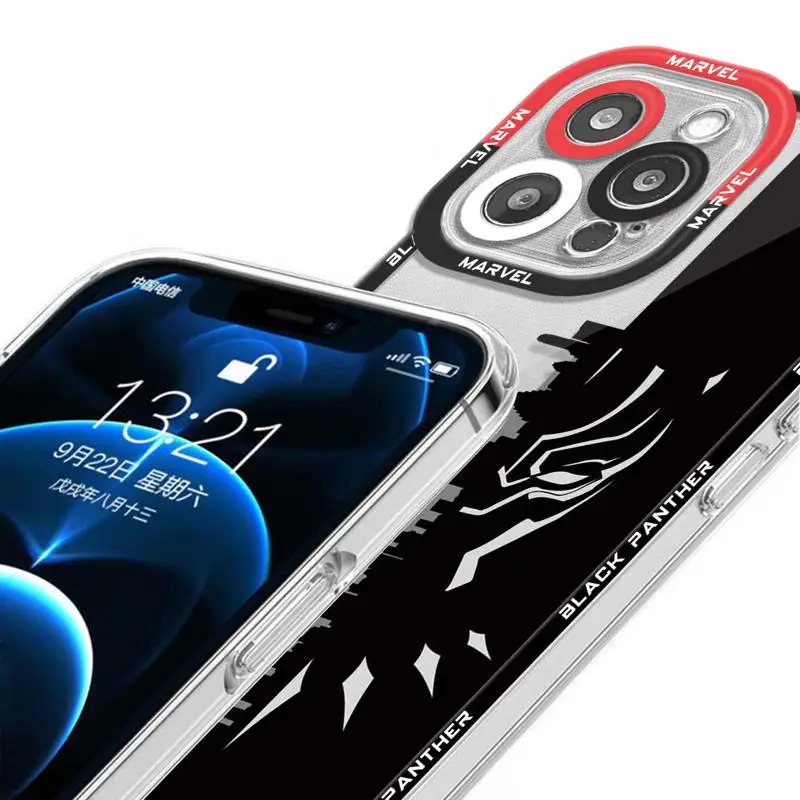 Apple iPhone用の豪華なクリアフォンケース,iPhone用のブラック