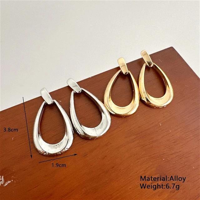Boucles d'oreilles pendantes en acier inoxydable pour femmes, style vintage, géométriques exagérées, pour fêtes, mariages, cadeaux