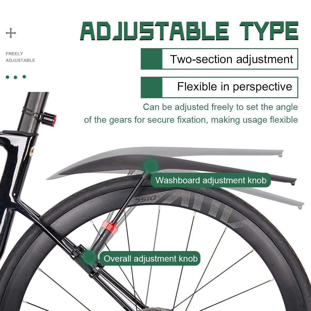 Bicycle Mudguard Adjustable Bicycle Wings Quick Release Gravel Road Bike Mudguard Universal Mudguard Bicycle Protector Accessory