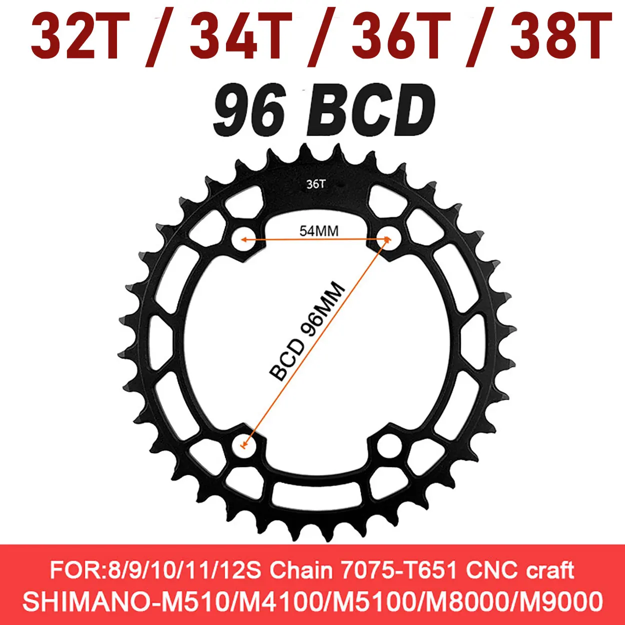 

96BCD MTB цепь горный велосипед BCD 96 мм 32T 34T Корона Велосипеда Цепь для Shimano M4100 MT510 M5100 M8000 M9000 кривошипная система