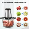 Electric Meat Grinder Food Processor with Bi-Level Blades Garlic Onion Chopper Large Capacity for Meat Nuts Onion Garlic 3