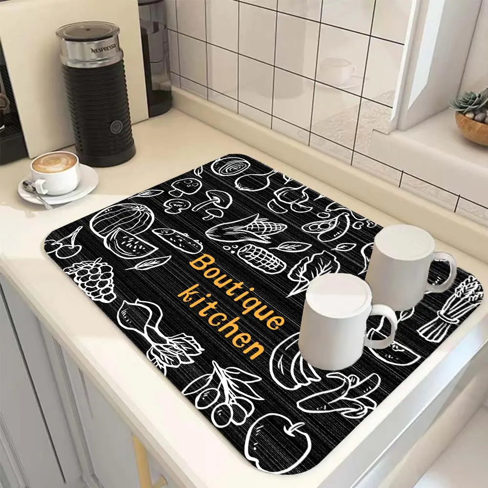 Retro Cafe Design tappetino per asciugare i piatti cucina caffettiera Pad  di scarico tappetino da bagno in gomma Super assorbente tappeti antiscivolo  - AliExpress