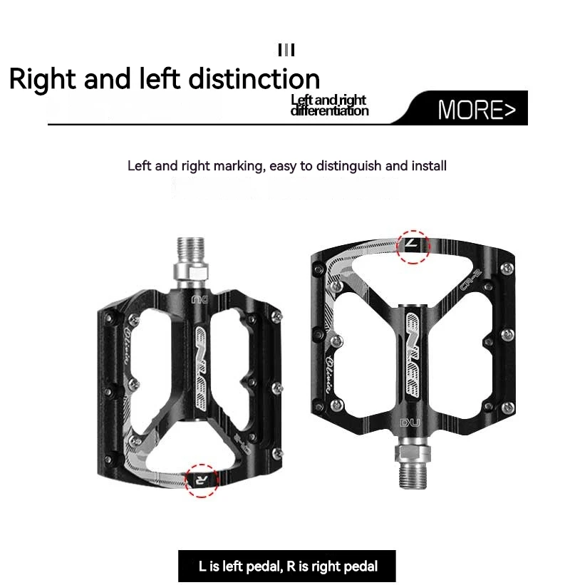ENLEE Bicycle Pedal Lightweight CNC Aluminum Alloy Durable DU Bearing Non-Slip MTB BMX Road Bike Pedals 