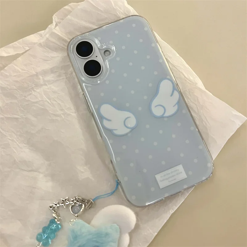 Charming Blue Polka Dot Wings Phone Case