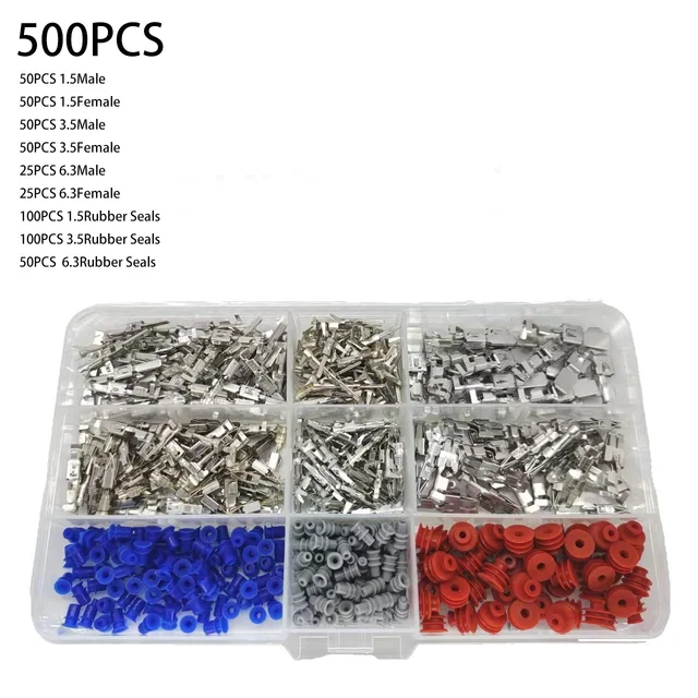 กล่อง11ประเภท Connector ยานยนต์ชิ้น2.2/ 2.8/ 3.5มม.ชาย/หญิง Crimping เทอร์มินัล Auto Cold Pressed สายซ็อกเก็ตสำหรับรถยนต์ 1