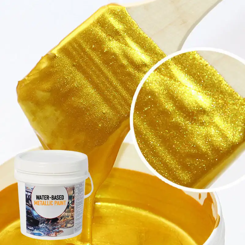 Gold and Silver Wall Paint Water Based Gold Leaf Paint For Art Painting Handcrafts Super Bright Glitter Gold Silver Paint Water Based Not Fade