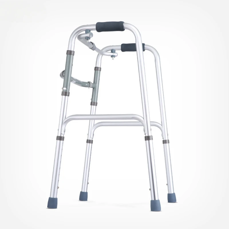 Adjustable 4-Leg Rollator Walker with Seat, Foldable Elderly Walking Aid Frame, Anti-Slip Mobility Assistant with Cup Holder