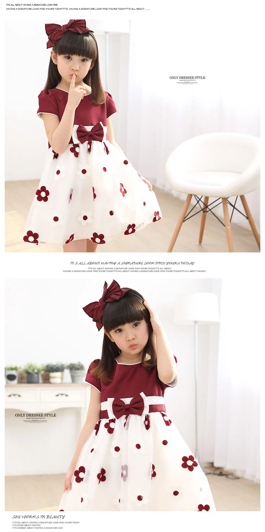 Girls Summer Dress Floral Pattern Girl Dress 2022 New Children Party Dress Casual Style Clothes Girl Dresses discount