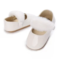 Baby Shoes Girls' Newborn White Series Forefoot Shoes PU Leather Flat Bottom Soft Sole Baby Shoes Bow Baby Princess Shoes 5