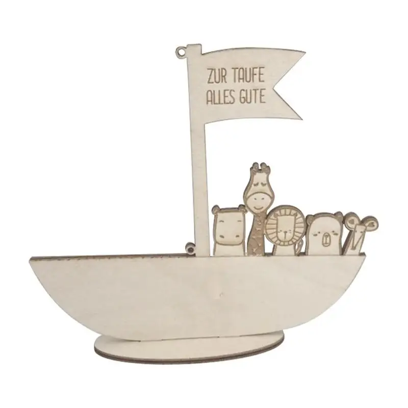 

Wood Money Gift Holder Noah's Ark Shape Money Holder Organizer Wooden Box Money Holder Portable Reusable Wood Cash Money Clip