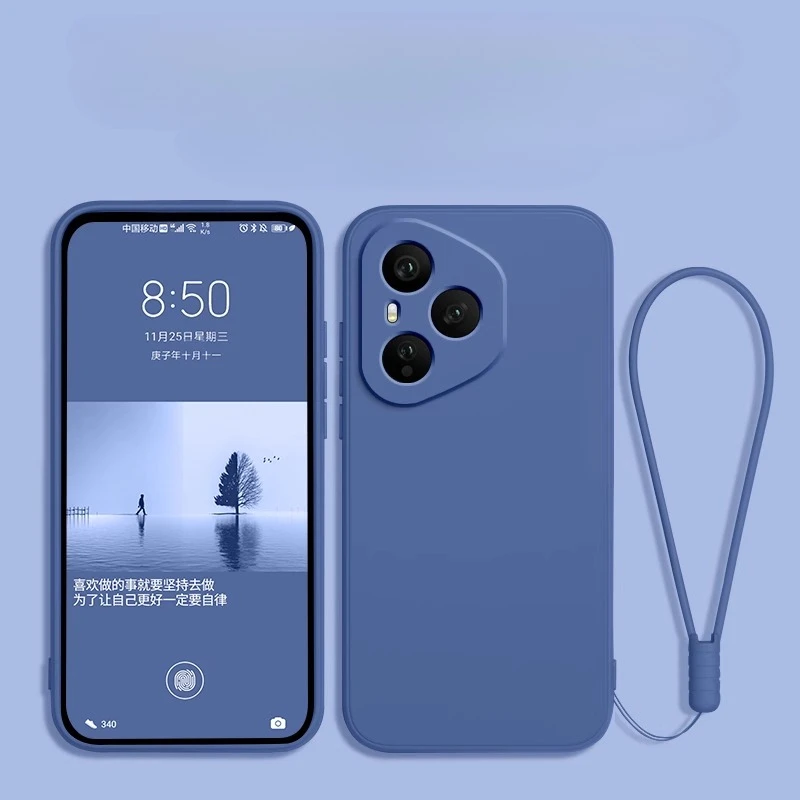 Liquid Silicone Matte Shockproof Bumper Case with Strap - Durable Back Cover s