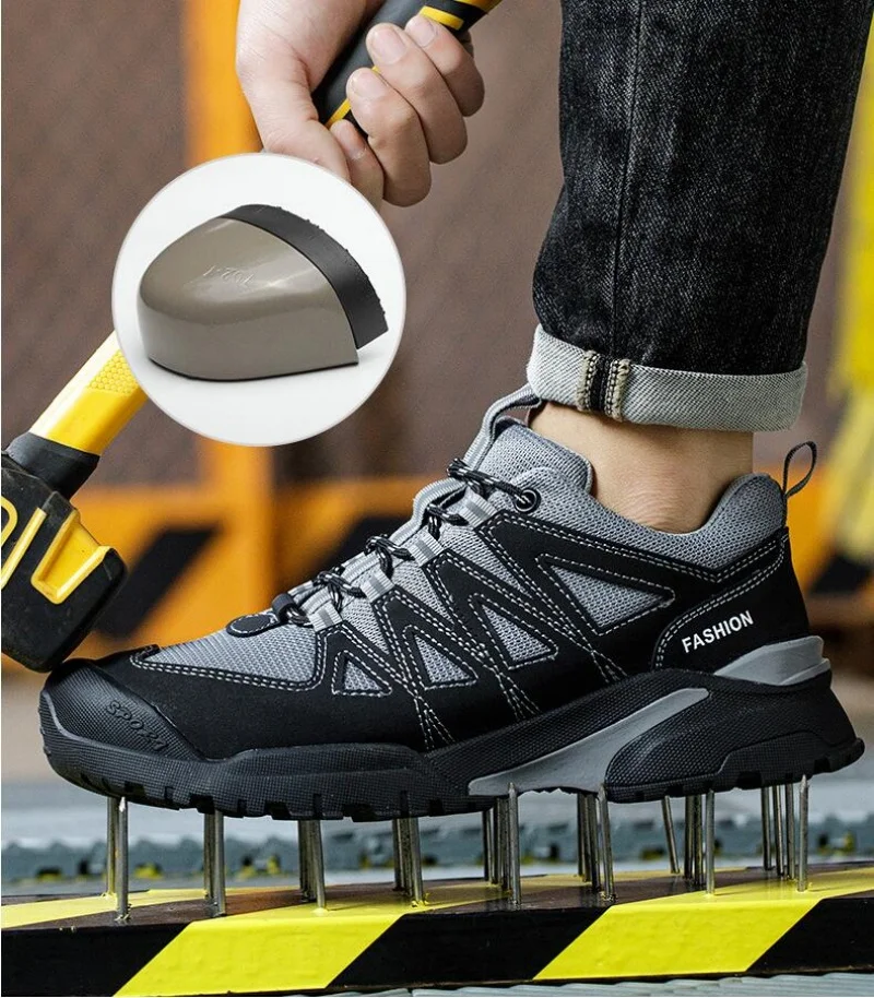 High-end Men's Steel Toe Safety Shoes Puncture-proof Work Boots_voghion.com