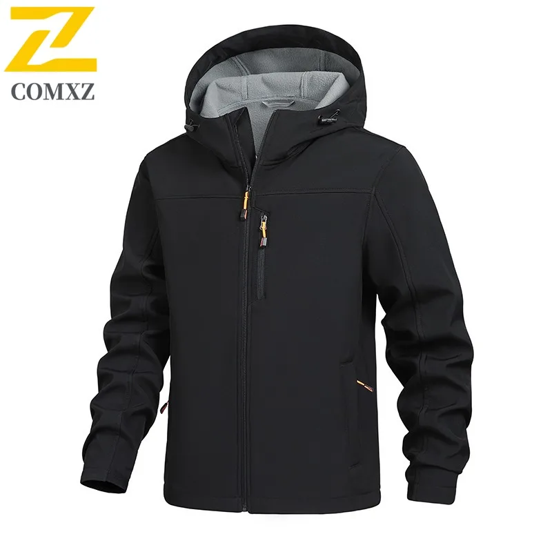 COMXZ Men Travel Jacket Cozy Outdoor Design Cold Resistant Coat High End Hooded Hiking Windproof Warmth Winter New Clothing