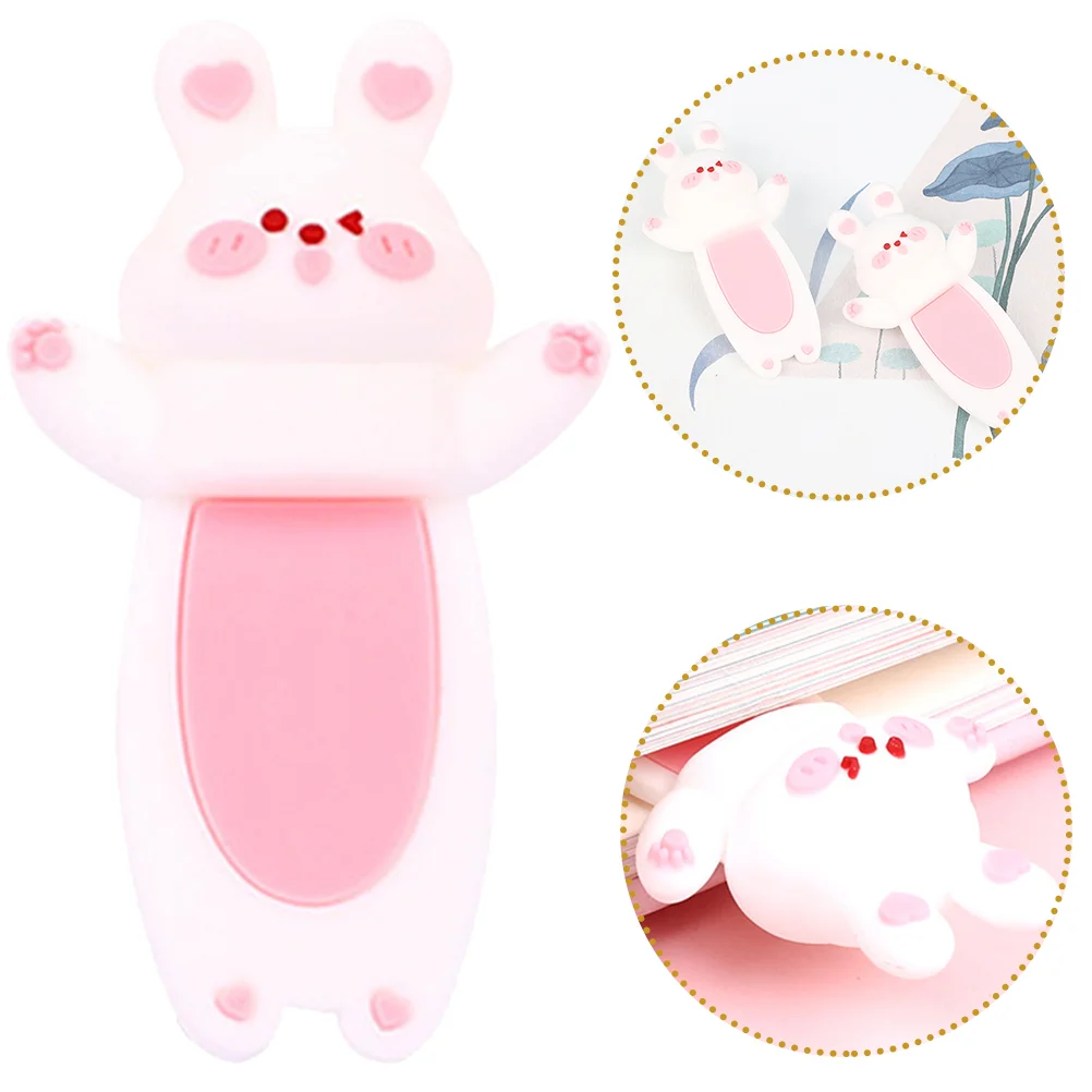 2 Pcs Bookmarks Rabbit Decorative Bunny Shape Animal Small Page Marker Office 3d Student