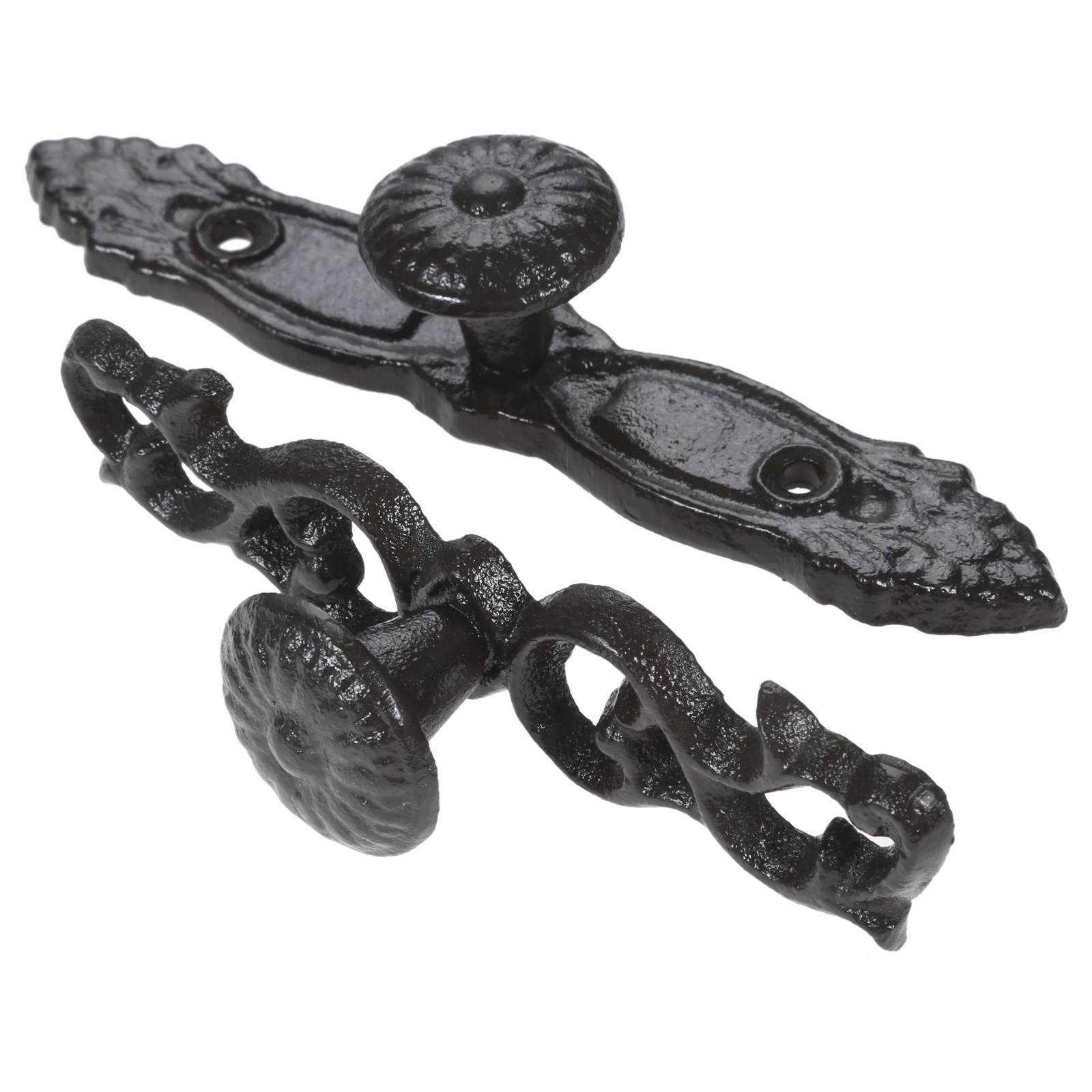 Door Handles Iron Pull Heavy Duty Antique Door Knobs Handle w/screw Hollow/Solid/Sea Horse/Flower/Heart Vintage Bathroom Kitchen Furniture