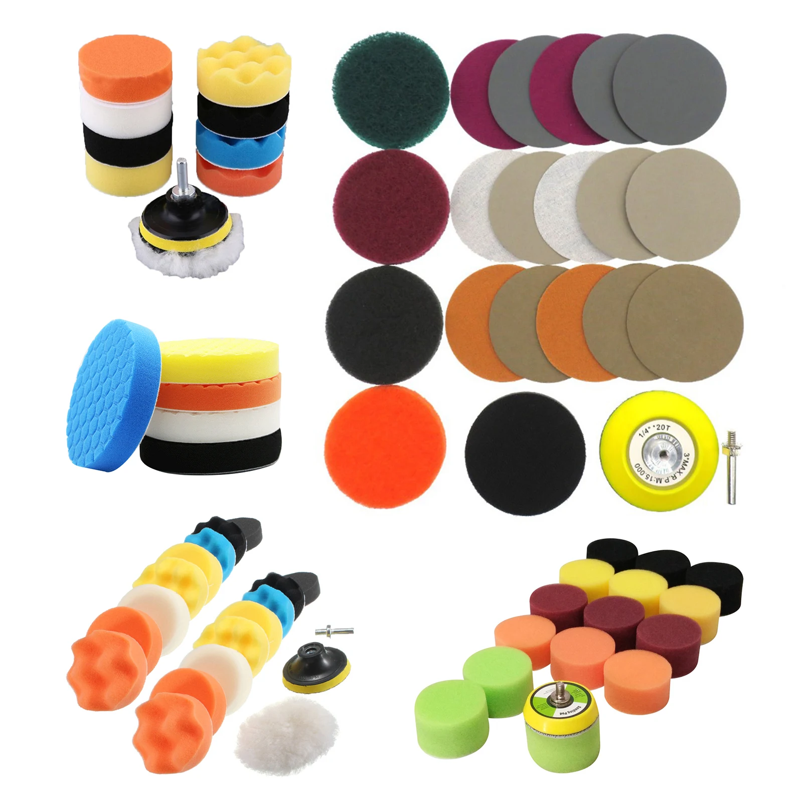 

21pcs Wool Pads Waxing Polishing Buffing Pad Wheel Car Auto Paint Care Polisher Pad Boat Drill Wheel Polishing Removes Scratches