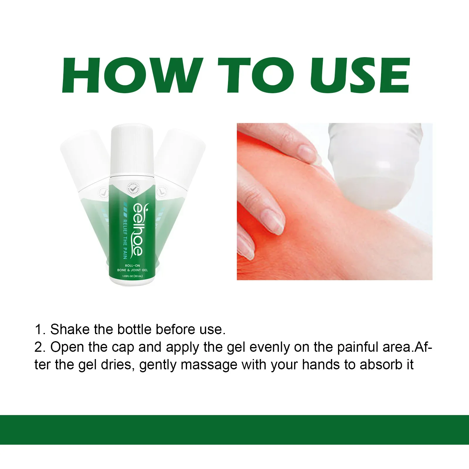 EELHOE Arthritis Pain Roll-On Gel Rheumatoid Ache Relief Low Back Muscle Soreness Stiffness Lumbar Analgesic Liquid Health Care