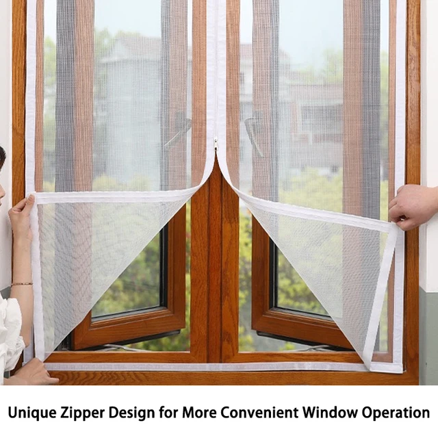 Zippered Design for Easy Opening and Closing, Breathable Mosquito and Insect Proof Screen for Windows and Doors 2