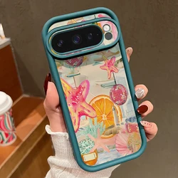 Vibrant Orange Fruit Pattern Shockproof Silicone Phone Case - Google Pixel 8 Pro (B032 Blue)