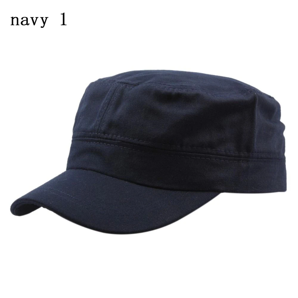 Men Washed Distressed Army Hats Casual Cotton Flat Top Baseball Cap Adjustable Breathable Cadet Hat Spring Summer Sun_voghion.com