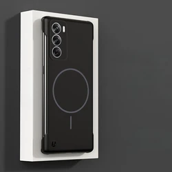 Sleek Frameless Magnetic Case with Matte Finish for OPPO Reno12 FS 4G (Black)