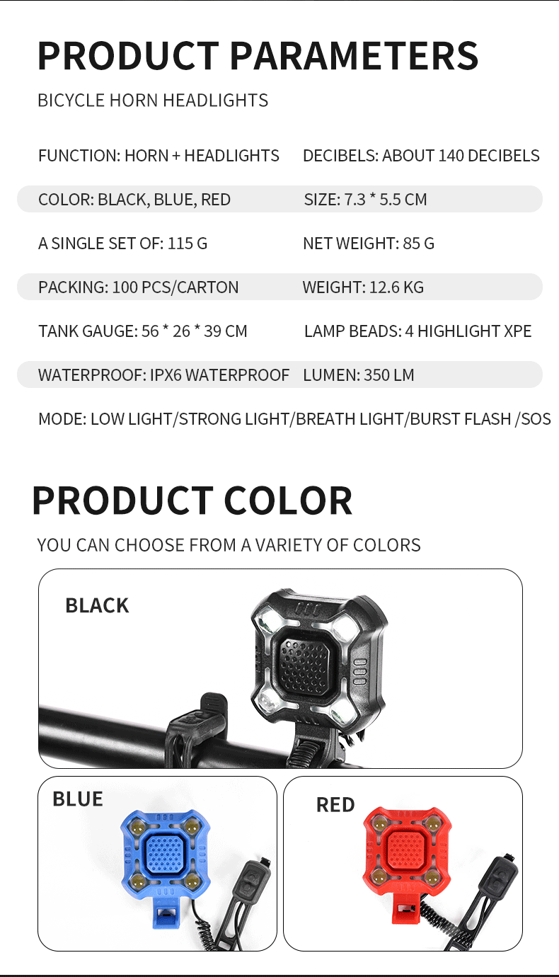 Description Picture 4 of itemBicycle Electronic Bell Bicycle Light Scooter E-bike Trumpet Alarm Bike Bell USB Charge Cycling Warning Alert Safety Riding