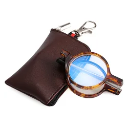 Compact High-Definition Folding Reading Glasses with Keychain Case - +200 (Leopard)