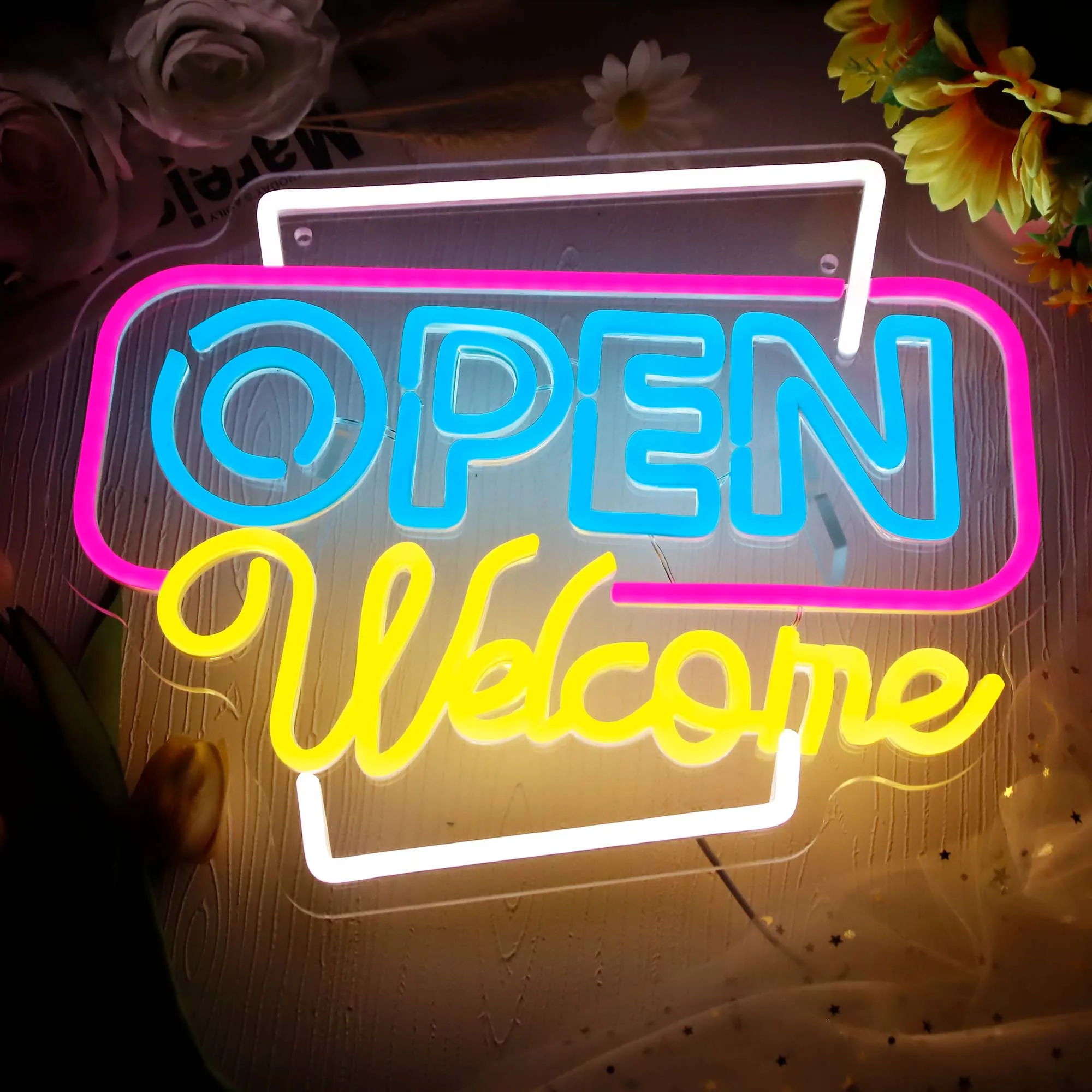 Welcome open Led Sign, Open Led Sign, Wall Decor, Bar Neon Sign, Custom Neon Sign, Welcome Led Sign, Shop Neon Sign