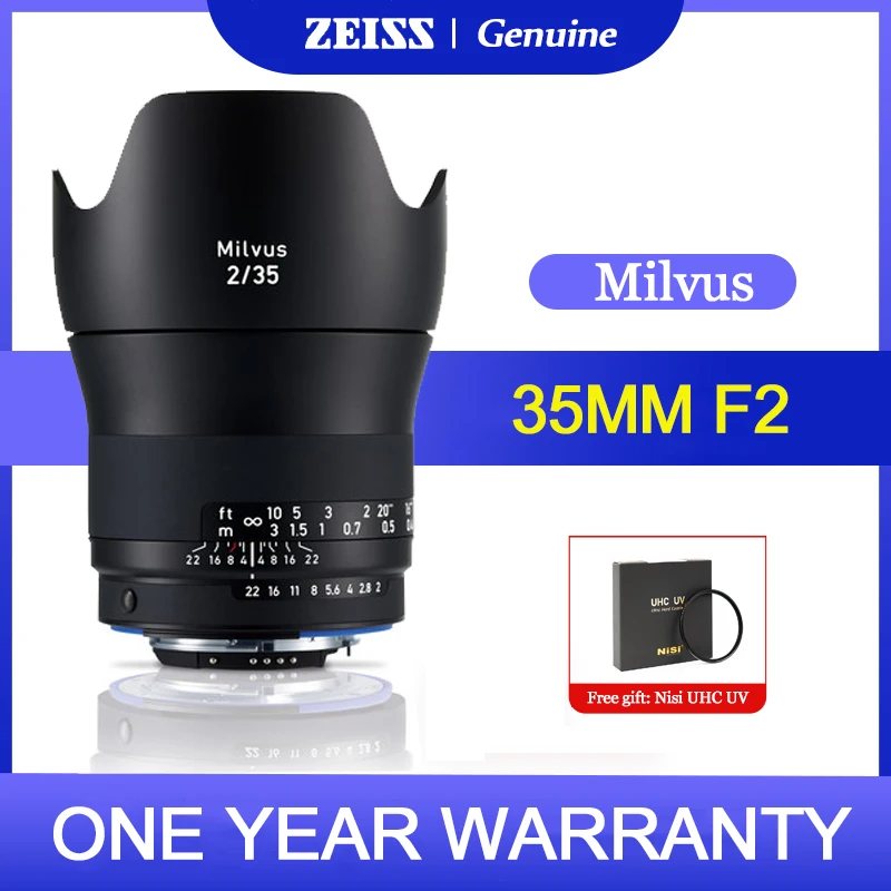 Zeiss Milvus 35Mm F2 Ze Obiettivo Full-Frame Per Fotocamera Canon Ef Nikon F Slr Come 5D Sl3 T7 D750 D810 D3X D610 Df Z Cam E2-F6 F8 S6