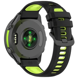 Two - Tone Silicone Sports Watch Band - Premium Wristband Strap Bracelet Accessory - 22mm (Black Green)