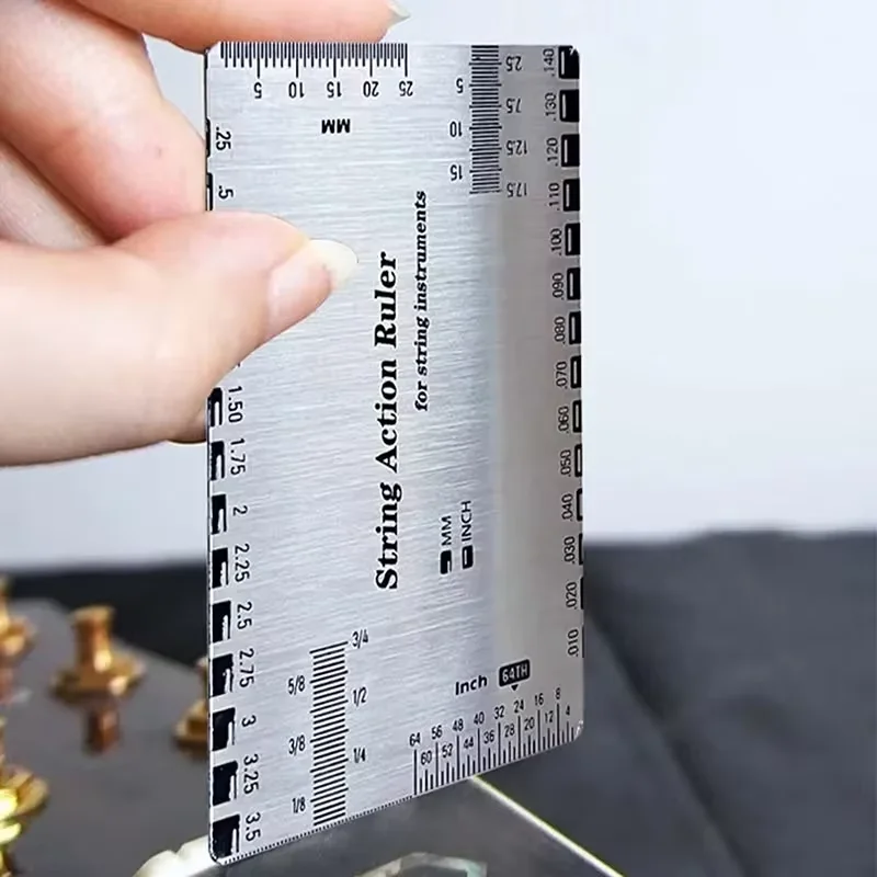 Stainless Steel String Ruler String Action Gauge Action Gauge Guitar Repair Tool For Luthiers For Guitar Ukulele Bass 1PC