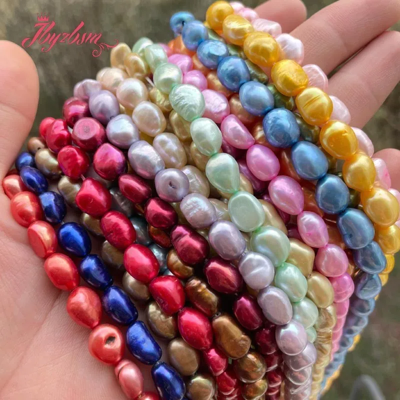 

7x8-8x9mm Multicolor Freeform Potato Natural Freshwater Pearl Loose Beads for Women Bracelets Necklace DIY Jewelry Making 15"