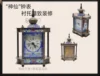 Old-fashioned pure copper enamel color cloisonne mechanical watch European blue pattern table clock home bedroom ornament 4