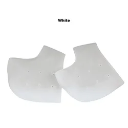 Silicone Heel Protector Socks for Skin - Softening and Repair (Holes - White)