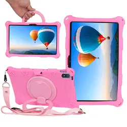 360° Rotating Soft Silicone Kids Safe Tablet Case with Full Body Protection and Stand for Nokia T20 10.4 (Pink)