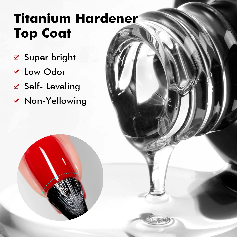 CHUNSHU UpgradesTempered Top Coat 15ml Long Wear No Wipe Titanium Top Gel Varnish Sealing For Manicure Super Shining Diamond Top 5
