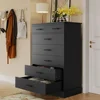 Black Dresser for Bedroom, Tall 7 Drawer Dresser with Sturdy Base, Wood Storage Tower Clothes Organizer, Large Storage Cabinet 1