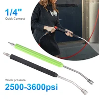 Car Wash Gun Extension Rod Stainless Steel High Pressure Water Gun Extension Rod Curved 1/4 Quick Connector Car Wash Accessories 1